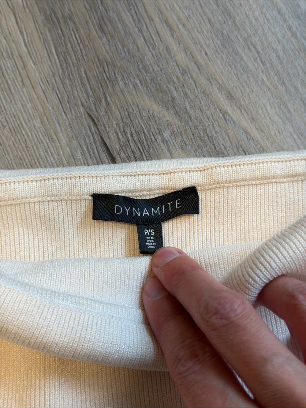 Dynamite Cream Foldover Off-Shoulder Ribbed Top - Picture 3 of 3